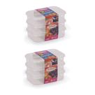 Kit 6 Potes Retangulares Alimentos Transparente 500ml
