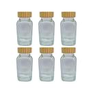Kit 6 Potes Tempero Potinho Com tampa de Bambu 180ml
