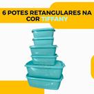 Kit 6 Potes Tipo Tupperware Retangulares Armazenamento Marmita Freezer/Micro-ondas Sem BPA