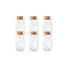 Kit 6 Potinhos de Vidro Sais com Tampa de Rolha - 110ml - Rizzo