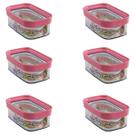 Kit 6 Potinhos Hermético Lanche Escolar Infantil P Lancheira E Fruta