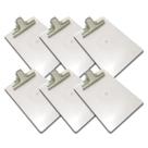 KIT 6 Prancheta A4 Acrílica Transparente Cristal C/ Prendedor Metal
