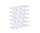 Kit 6 Prateleiras de Madeira MDF Branco 50x15 Kit 6 Prateleiras de Madeira MDF Branco 50x15