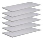 Kit 6 Prateleiras Mdf 60x25 Branco Nicho Livros Revista