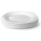 Kit 6 Prato Almoço Jantar Mesa Quadrado Vidro Branco 24cm