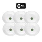 Kit 6 prato lanche petala opaline temperado ø 19 cm