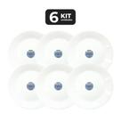 Kit 6 prato lanche redondo opaline temperado ø 18 cm