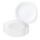 Kit 6 Prato Raso Quadrado Opaline
