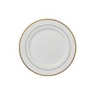 Kit 6 Pratos Borda Dourada 26cm Plástico Rígido Premium luxo