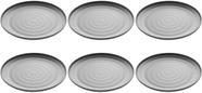 Kit 6 Pratos De Melamina Preto Fosco 25,5cm Sushi Casa