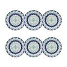 Kit 6 Pratos de Sobremesa 18cm Donna Lola Cerâmica Oxford