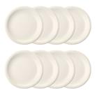 Kit 6 Pratos De Sobremesa 19cm Em Porcelana Branca 073