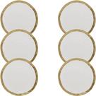 Kit 6 Pratos De Sobremesa Branco E Dourado Dubai - Wolff