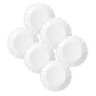 Kit 6 Pratos de Sobremesa Nadir Duralex em Vidro Pétala Branco Kit 6 Pratos de Sobremesa Nadir Duralex em Vidro Pétala Branco