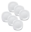 Kit 6 Pratos De Sobremesa Quadrados Opaline 20cm Hauskraft