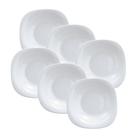 Kit 6 Pratos de Vidro Fundo Quadrado 21cm Plaza Opaline Duralex Kit 6 Pratos de Vidro Fundo Quadrado 21cm Plaza Opaline Duralex