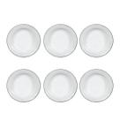 Kit 6 Pratos Esmaltados Branco 22cm Alumínio Roça Cozinha