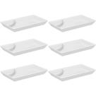 Kit 6 Pratos para Sushi Comida Japonesa com Porta Shoyu Comida Oriental Branco Uno Coza