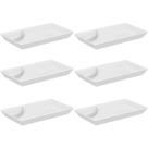 Kit 6 Pratos para Sushi Comida Japonesa com Porta Shoyu Comida Oriental Branco Uno Coza