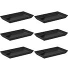 Kit 6 Pratos para Sushi Comida Japonesa com Porta Shoyu Comida Oriental Preto Uno Coza