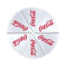 Kit 6 Pratos Pizza Coca Cola De Melamina 22cm - Branco