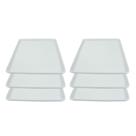 Kit 6 Pratos Quadrado 19cm em Porcelana Branca
