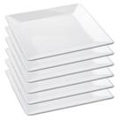 Kit 6 Pratos Quadrado de Melamina Branco Jogo de 6 Pratos Rasos De Plástico Para Refeições Conjunto De Pratos 25 cm Para Buffet Restaurante Bestfer