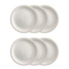 Kit 6 Pratos Raso de Cerâmica 25cm Branco