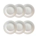 Kit 6 Pratos Raso de Cerâmica 26cm Branco