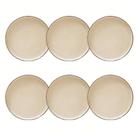 Kit 6 Pratos Raso Moderno 100% Porcelana 27 cm