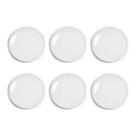 Kit 6 Pratos Raso Porcelana 26Cm Branco Redondo