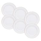 Kit 6 Pratos Rasos 27cm Monaco Porcelana Fio de Ouro Wolff
