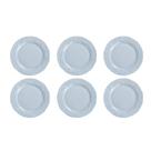 Kit 6 Pratos Rasos Azul Vintage Ondas Germer Porcelana Kit 6 Pratos Rasos Azul Vintage Ondas Germer Porcelana