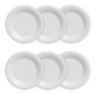 Kit 6 pratos Rasos Brancos Para Refeição Melamina 25cm Buffet Hotel