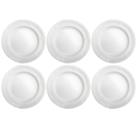 Kit 6 Pratos Rasos Redondo Branco Premium de Melamina 26,5cm Leve Resistente - Bestfer