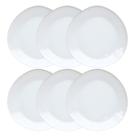 Kit 6 Pratos Rasos Triangular de Melamina Premium Branco 19,1cm Leve Resistente - Bestfer