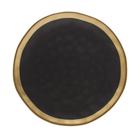 kit 6 Pratos Sobremesa Preto E Dourado Dubai 21cm - Wolff