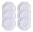 Kit 6 Pratos Sobremesa Prisma Porcelana Branca Schmidt