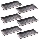 Kit 6 Pratos Sushi Travessa Melamina Preta 30x15cm Lyor Tóquio Comida Japonesa