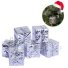 Kit 6 Presentes Decorativos Para Árvore de Natal Enfeites Brilhantes em Miniatura Laço Festa Natalina Festivo Arranjo Guirlanda Mesa