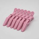 Kit 6 Presilhas Prendedor De Cabelo Bico Jacaré Crocodilo Presilha Cabeleireiro Penteado Rosa