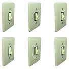 Kit 6 Pulsador Pial Minuteria 2a Cor Cinza 250v C/ Placa