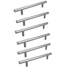 Kit 6 Puxador Haste Redondo Em Metal Inox 64mm Para Gaveta Kit 6 Puxador Haste Redondo Em Metal Inox 64mm Para Gaveta