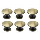 Kit 6 Puxador Ponto 24mm Antique Para Gaveta