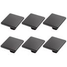 Kit 6 puxador ponto quadrado 20x20mm preto fosco para gavetas de Móveis