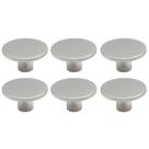 Kit 6 Puxadores 206 Naico Ponto Redondo Cromo Acetinado para Móvel Armários e Gavetas Kit 6 Puxadores 206 Naico Ponto Redondo Cromo Acetinado para Móvel Armários e Gavetas