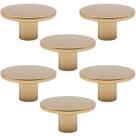 Kit 6 Puxadores 206 Naico Ponto Redondo Dourado Para Móveis Armários e Gavetas Kit 6 Puxadores 206 Naico Ponto Redondo Dourado Para Móveis Armários e Gavetas