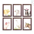 kit 6 Quadros Decoração Quarto Infantil Fazendinha Menina