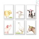 kit 6 Quadros Decoração Quarto Infantil Fazendinha Menina kit 6 Quadros Decoração Quarto Infantil Fazendinha Menina