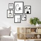 Kit 6 Quadros Minimalistas Café - com vidro